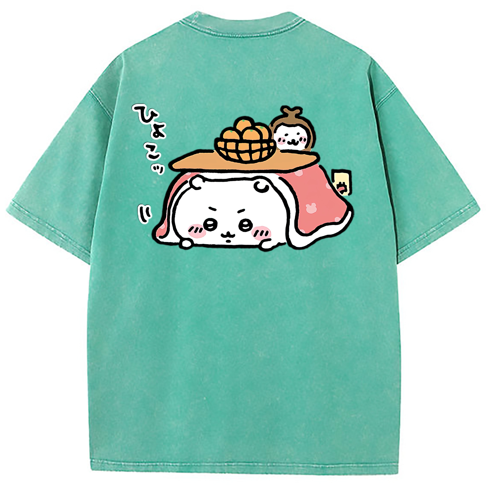 （画像用） ちいかわ ちいかわ Chii-kawa chiikawa 綿100% ヴィンテージ風 半袖Tシャツ（背面プリント）